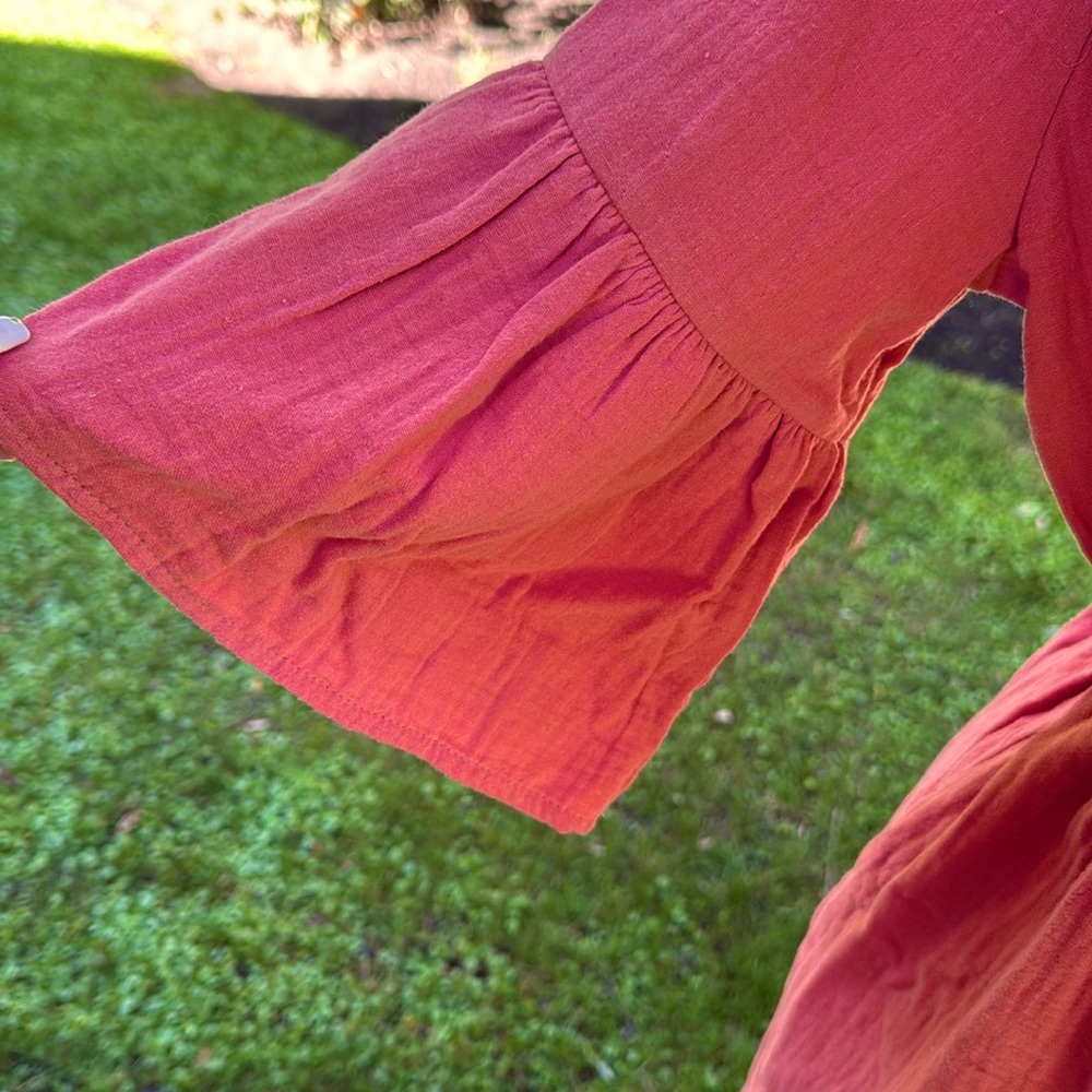 CHELSEA & THEODORE COTTON RUFFLES MIDI DRESS- S- NWT ! πππ - Picture 3 of 10